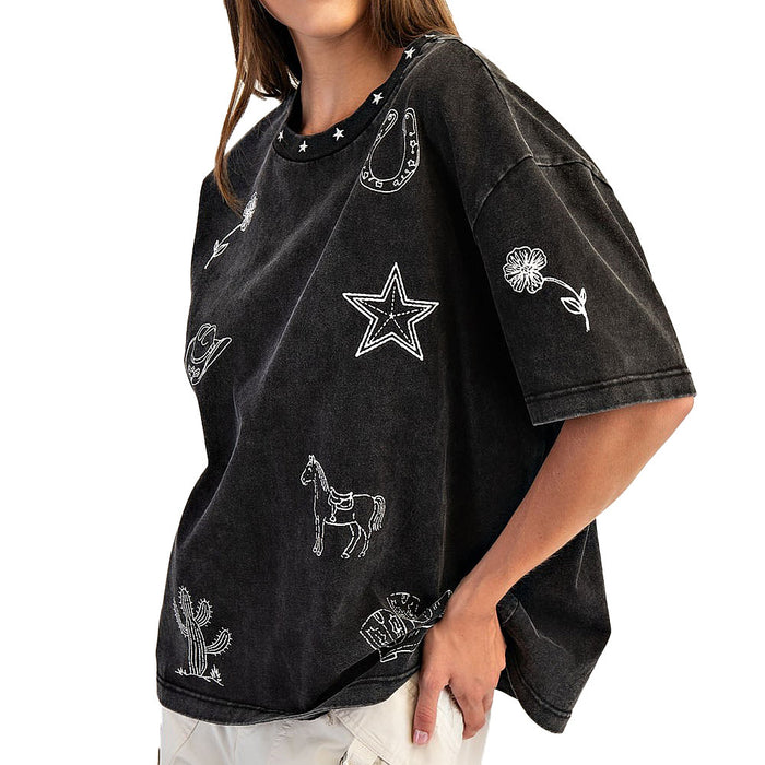 Ee Some Women's Ash Black Top