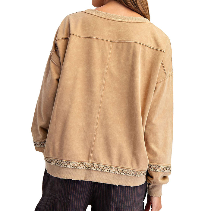 Ee Some Women's Mocha Mousse Textured Sweatshirt