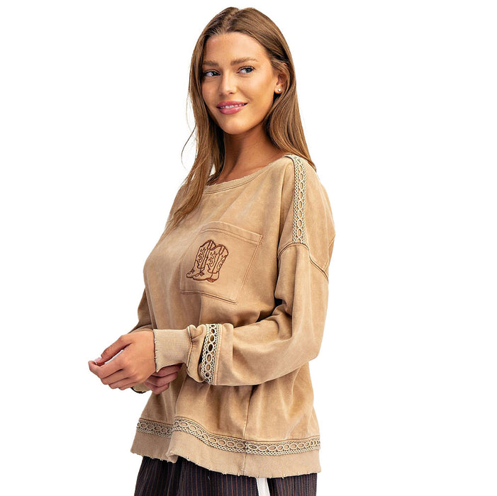 Ee Some Women's Mocha Mousse Textured Sweatshirt