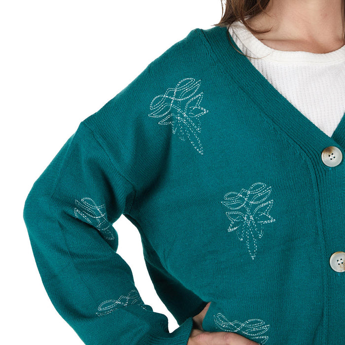 Turquoise Haven Boot Stitch Button Top