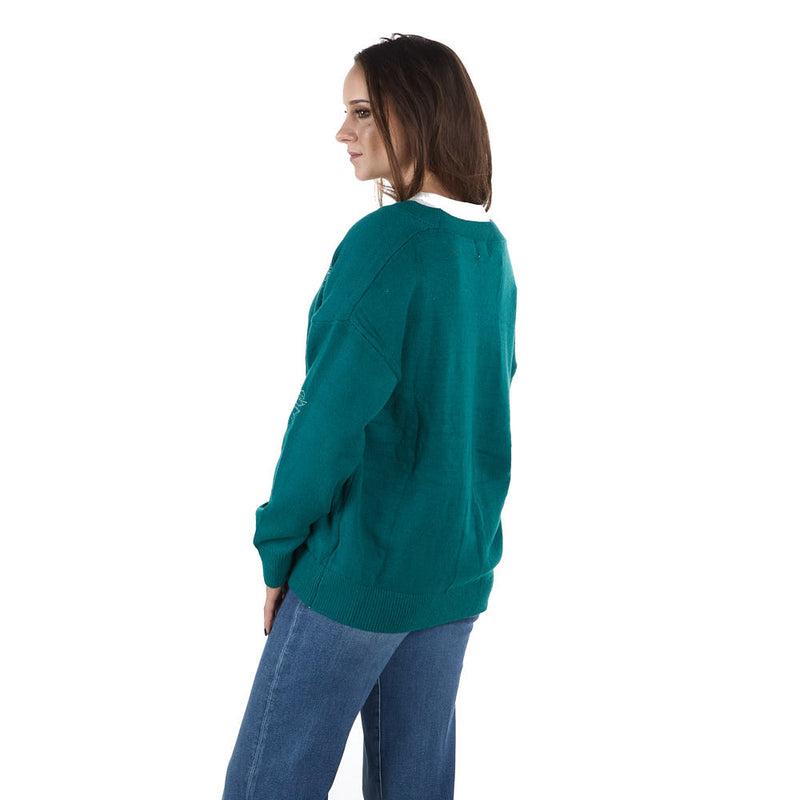 Turquoise Haven Boot Stitch Button Top