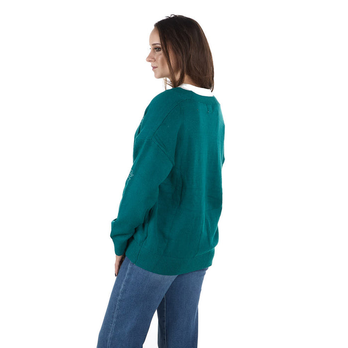 Turquoise Haven Boot Stitch Button Top