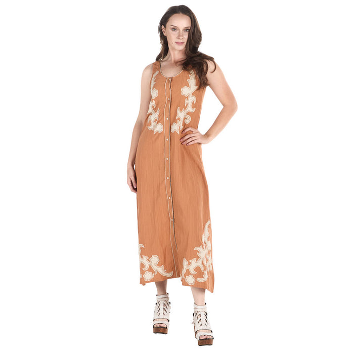 Turquoise Haven Women's Apricot Applique Dress