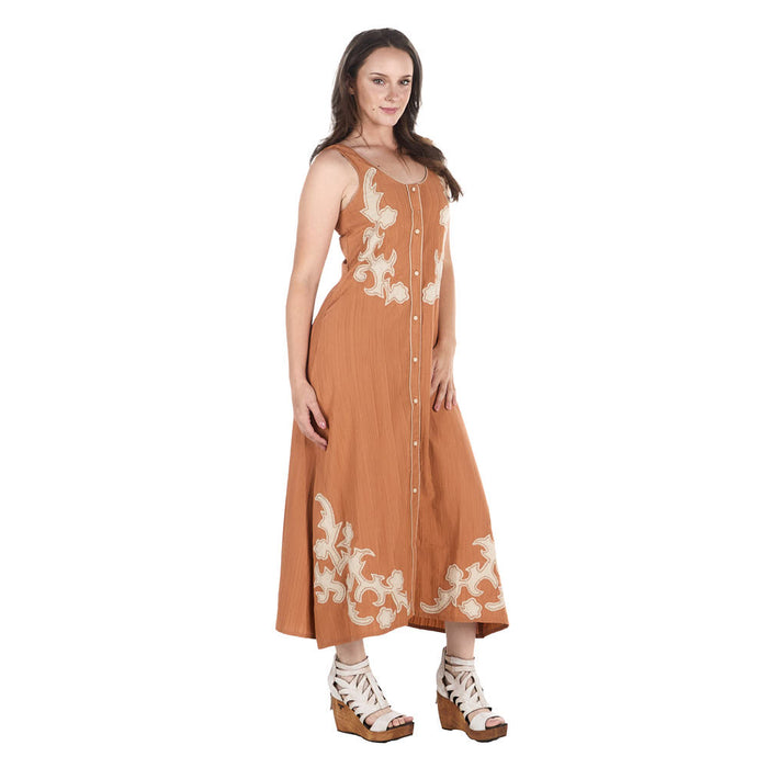 Turquoise Haven Women's Apricot Applique Dress