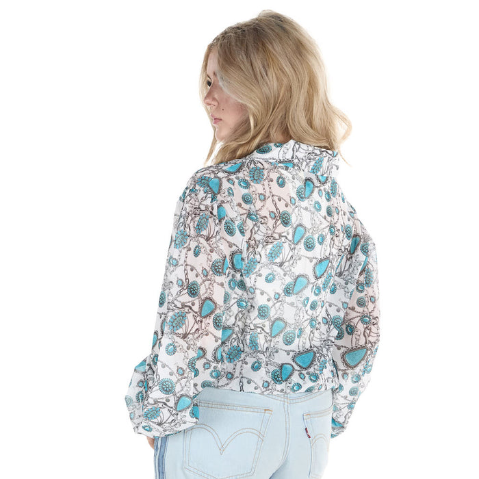 Turquoise Haven Women's Silver Chain Blouse