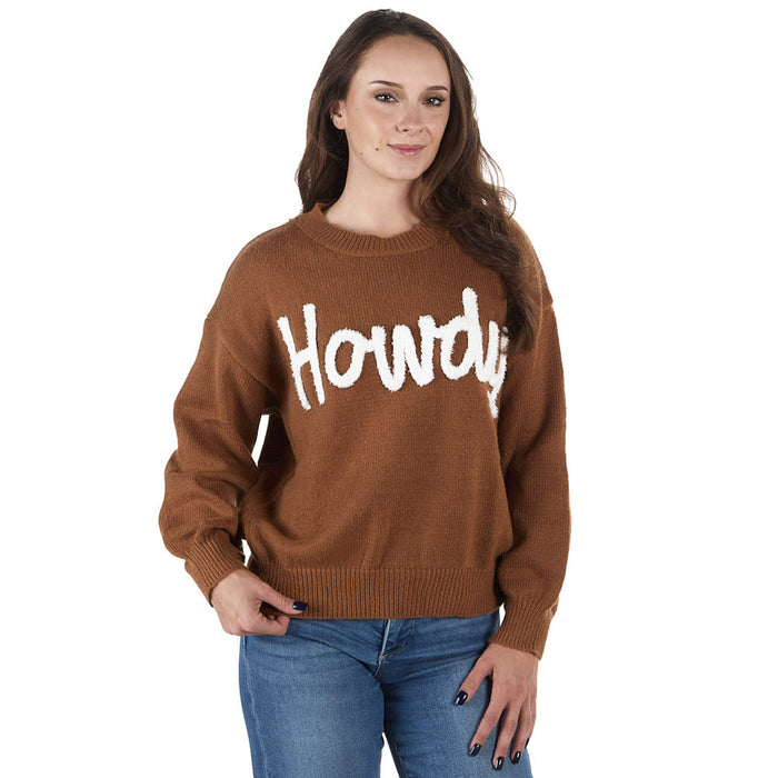 Turquoise Haven Howdy Brown Sweater