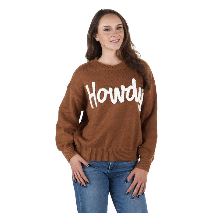 Turquoise Haven Howdy Brown Sweater