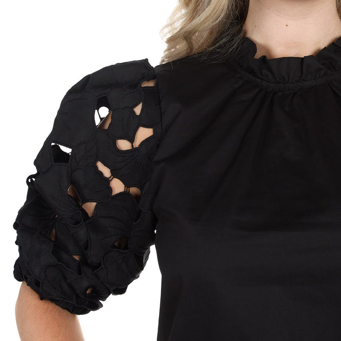 Thml Clothing Women's Black Eyelet Top