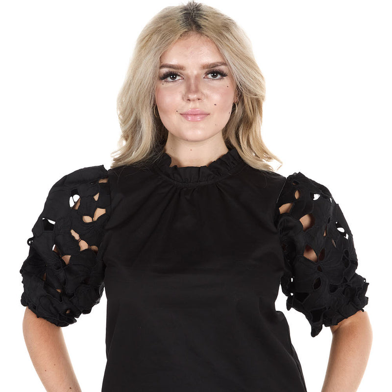 Thml Clothing Women's Black Eyelet Top