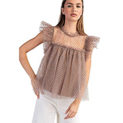 Ee Some Women's Coco Polka Dot Tulle Shirt