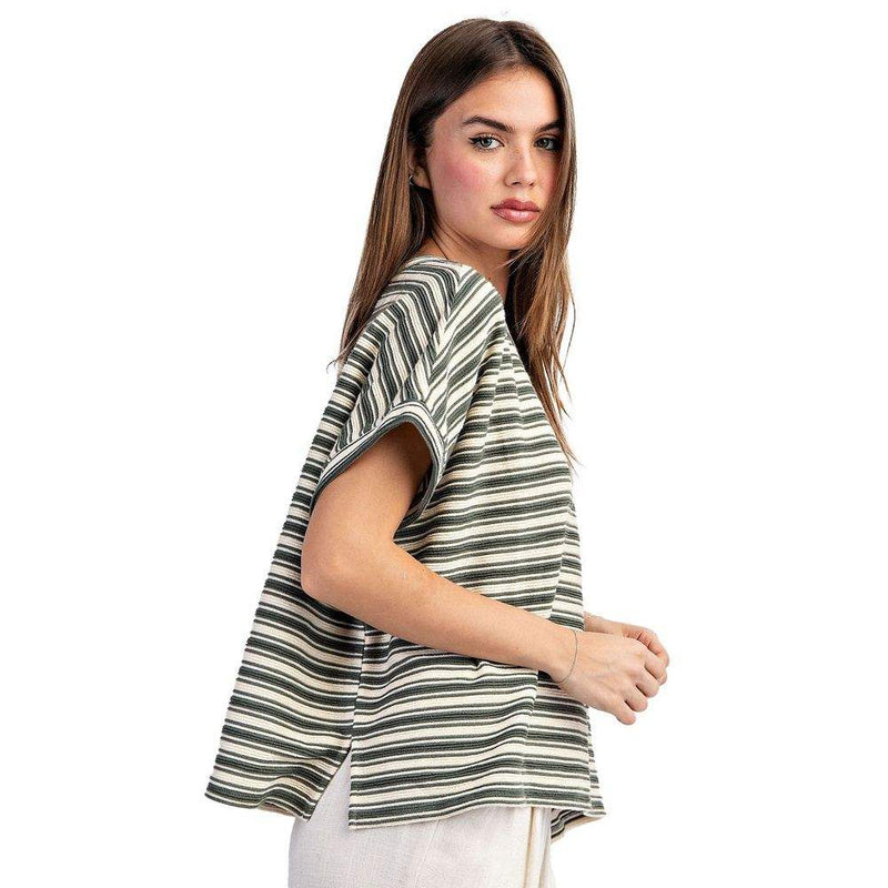 Ee Some Women's Dry Herb Stripe Top