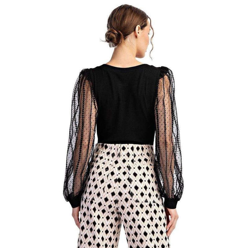 Ee Some Women's Black Long Sleeve Bodysuit