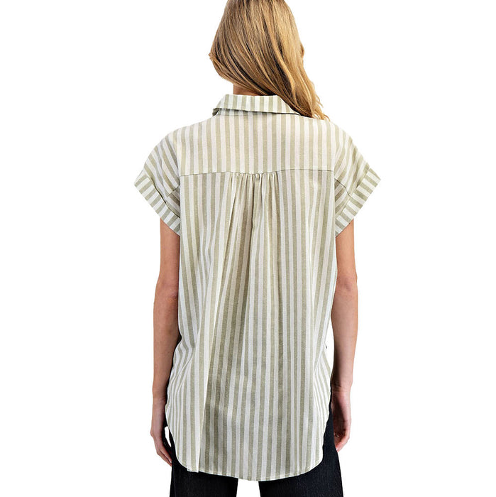 Ee Some Womens Desert Sage Stripe Top