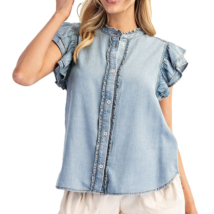 Ee Some Women's Denim Fashion Top