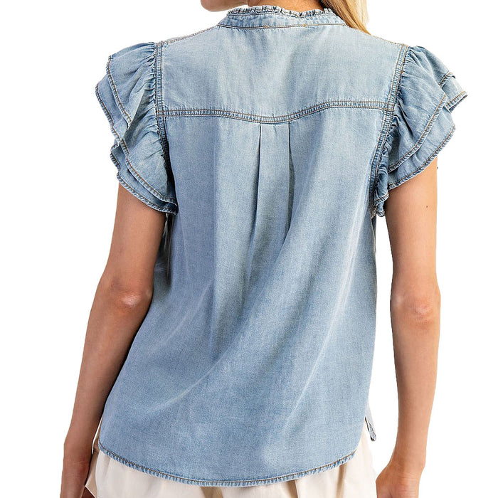 Ee Some Women's Denim Fashion Top