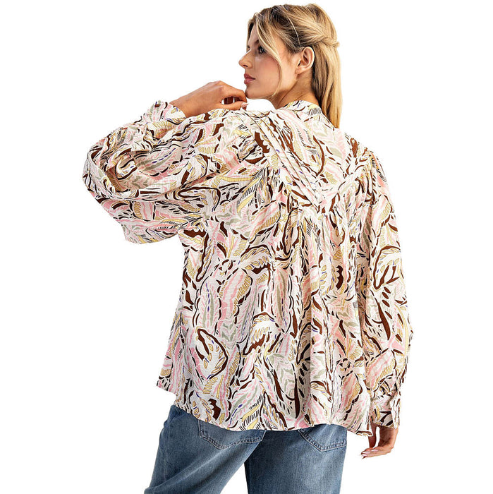 Ee Some Women's Blush Cocoa Print Shirt