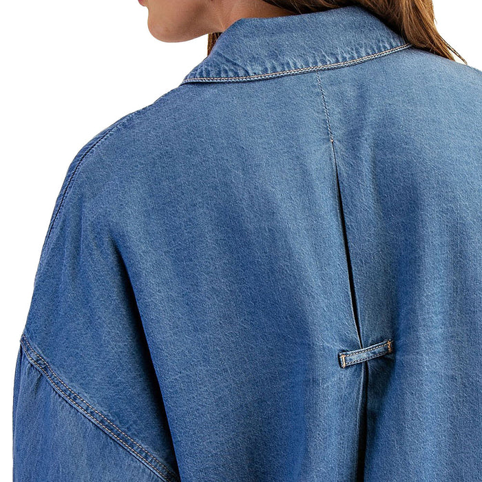 Ee Some Women's Denim Washed Button Shirt