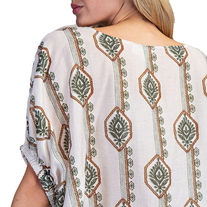 Ee Some Women's Olive Garden Print Top