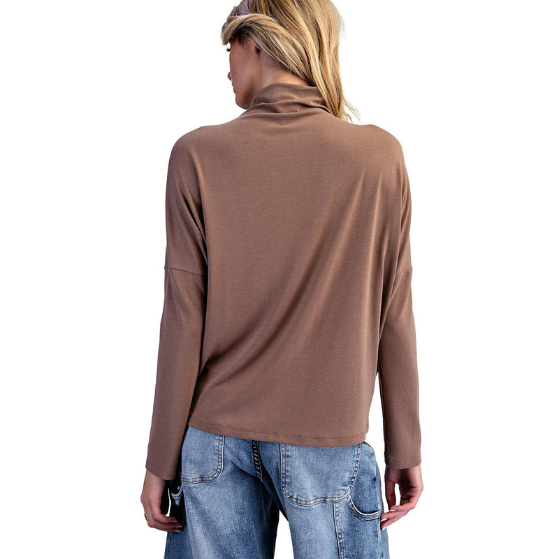 Ee Some Women's Coco Mock Neck Dolman Sleeve Top