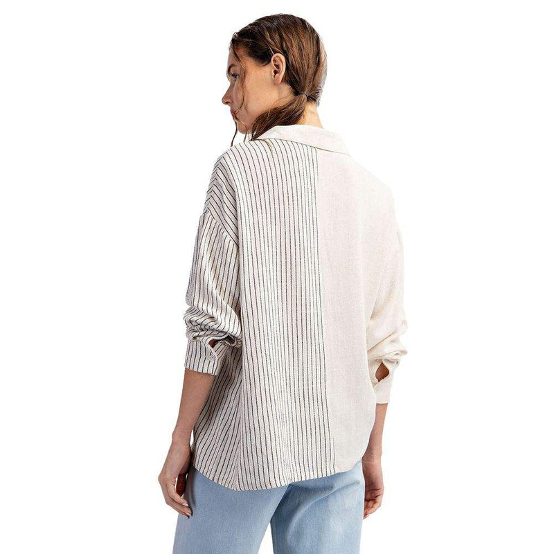 Ee Some Women's Natural Half Stripe Top