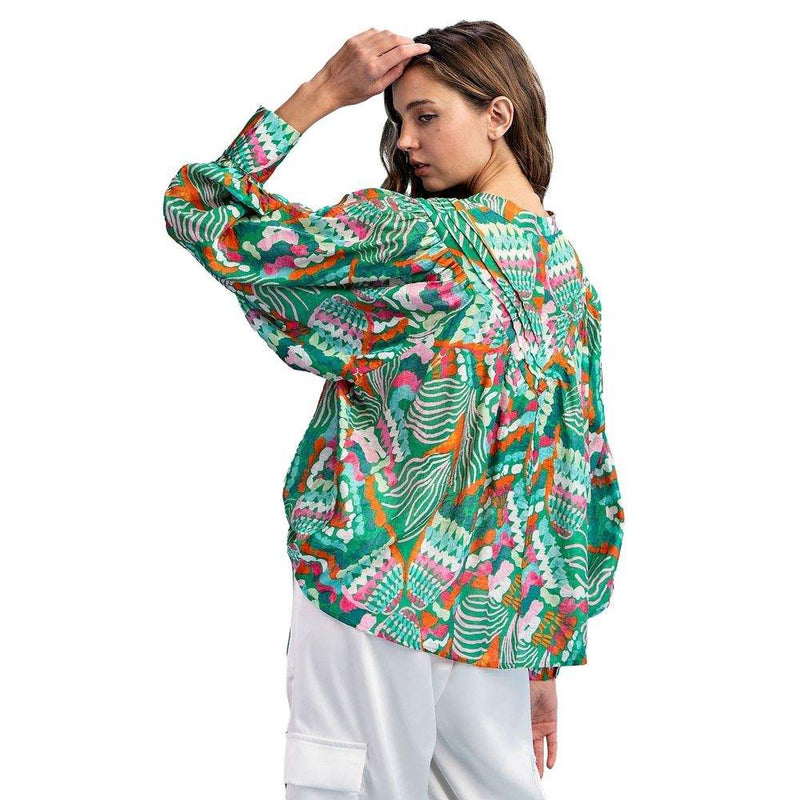 Ee Some Women's Pink Print Blouse