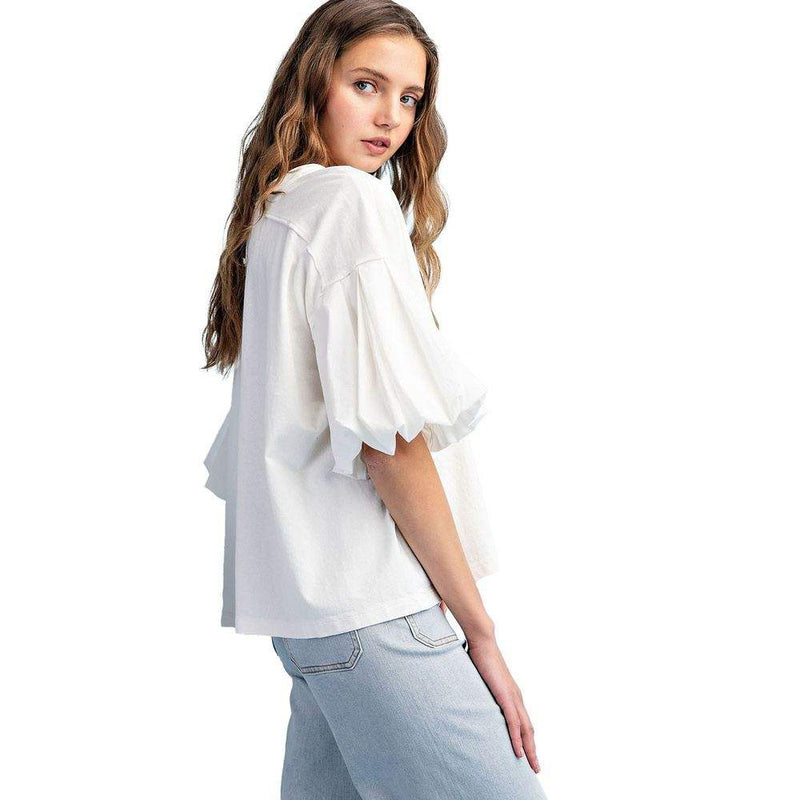 Ee Some Women's Off White Mineral Washed Top