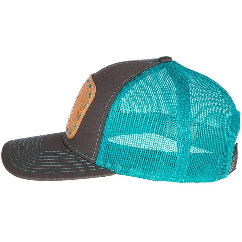 Mcintire Saddlery Women's Teal Cap w/Turquoise Lace Natural Patch