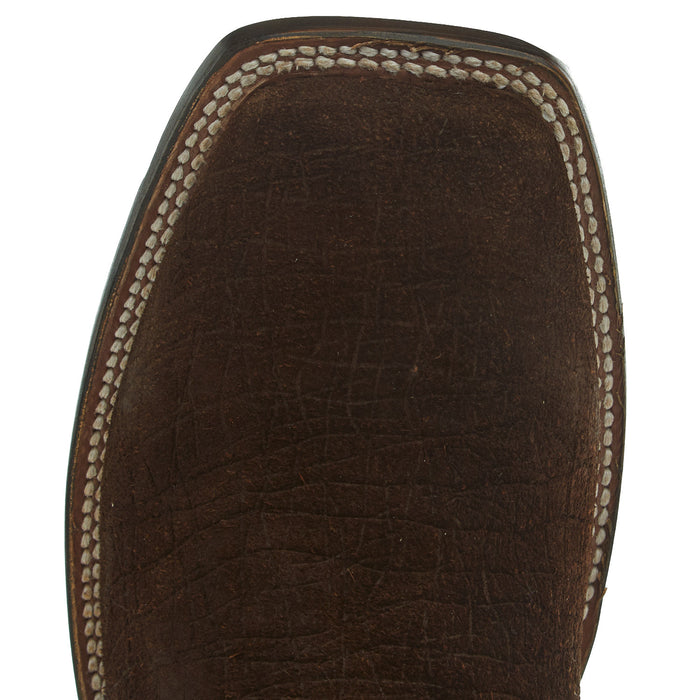 Tony Lama Men`s Tucson Chocolate Hippo Print 11` Brown Top Sq Toe Boot