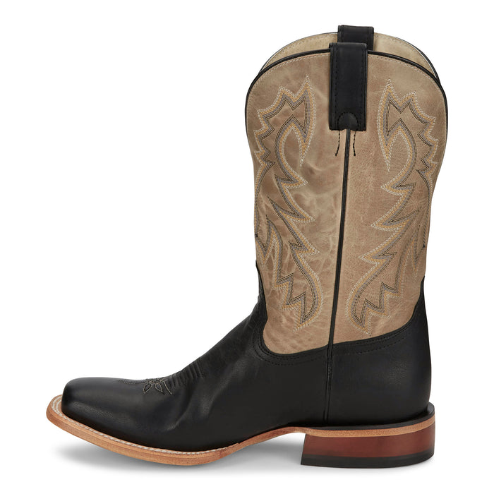 Tony Lama Men`s Luciano Black 11in Taupe Top