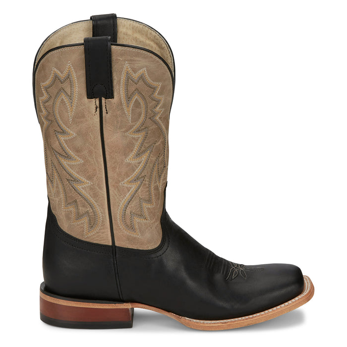 Tony Lama Men`s Luciano Black 11in Taupe Top