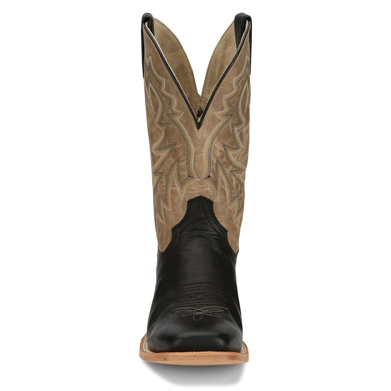 Tony Lama Men`s Luciano Black 11in Taupe Top
