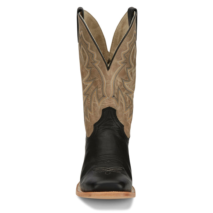 Tony Lama Men`s Luciano Black 11in Taupe Top