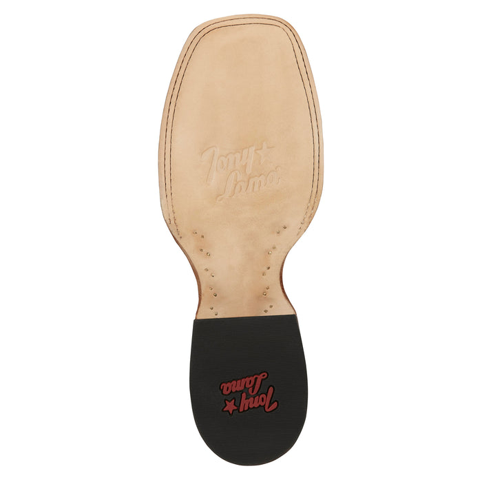 Tony Lama Men`s Luciano Black 11in Taupe Top