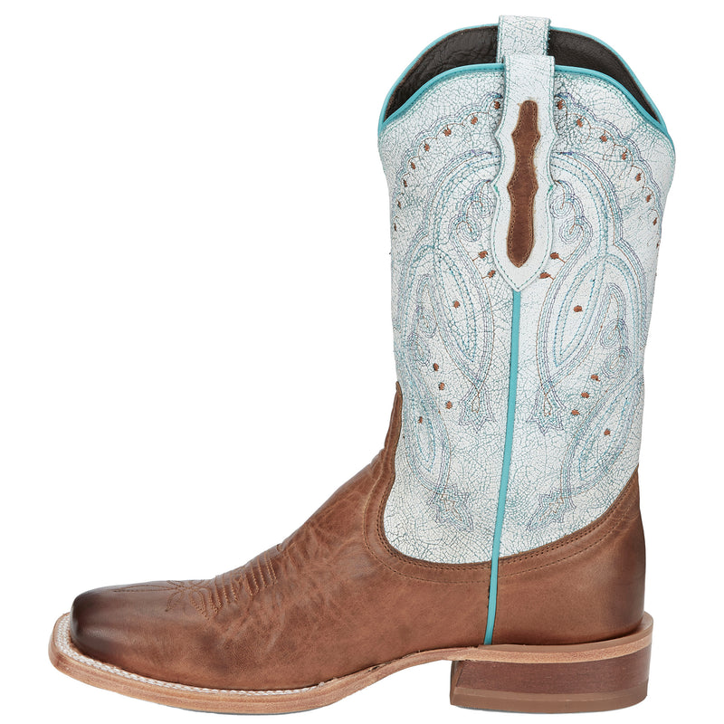 Tony Lama Women's Gabriella Brown Wide Square Toe with 11in. Shaft Boot