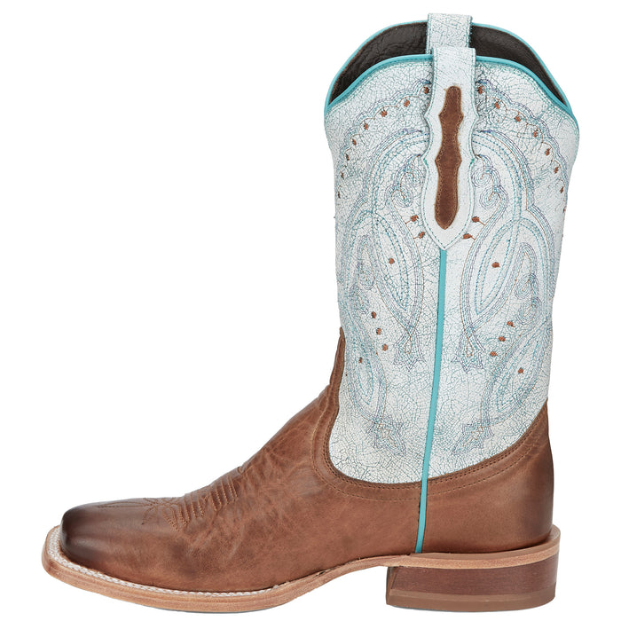 Tony Lama Women's Gabriella Brown Wide Square Toe with 11in. Shaft Boot