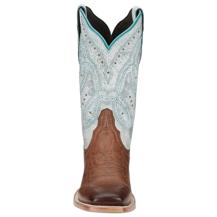 Tony Lama Women's Gabriella Brown Wide Square Toe with 11in. Shaft Boot