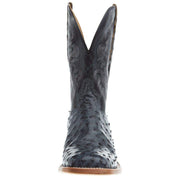Tony Lama Men's Grey Full Quill Ostrich 11' Black Top Boot