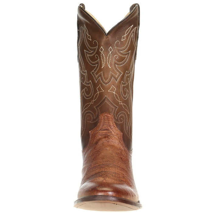 Tony Lama Men's Patron Saddle Smooth Ostrich 13in. Walnut Tundra Top Cowboy Boots
