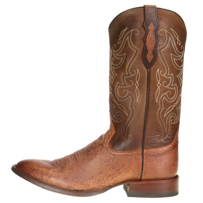 Tony Lama Men's Patron Saddle Smooth Ostrich 13in. Walnut Tundra Top Cowboy Boots