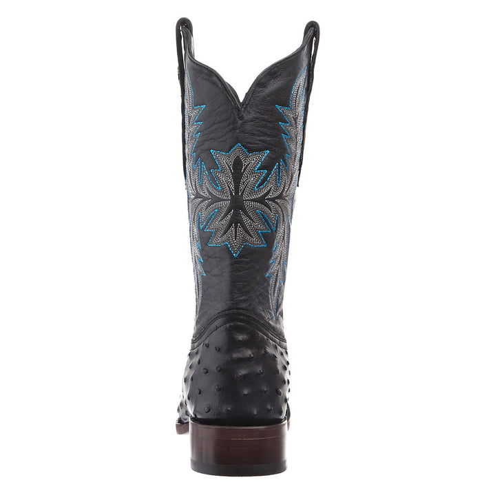 Tanner Mark Boots Men's Matte Black Ostrich Print Vamp 13in Black Top