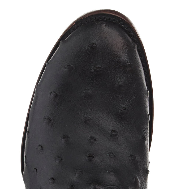 Tanner Mark Boots Men's Matte Black Ostrich Print Vamp 13in Black Top