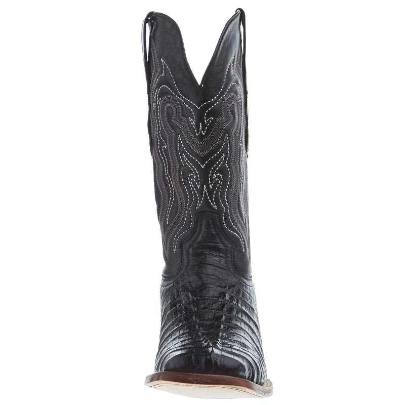 Tanner Mark Boots Men's Black Caiman Tail Print 12in Black Top