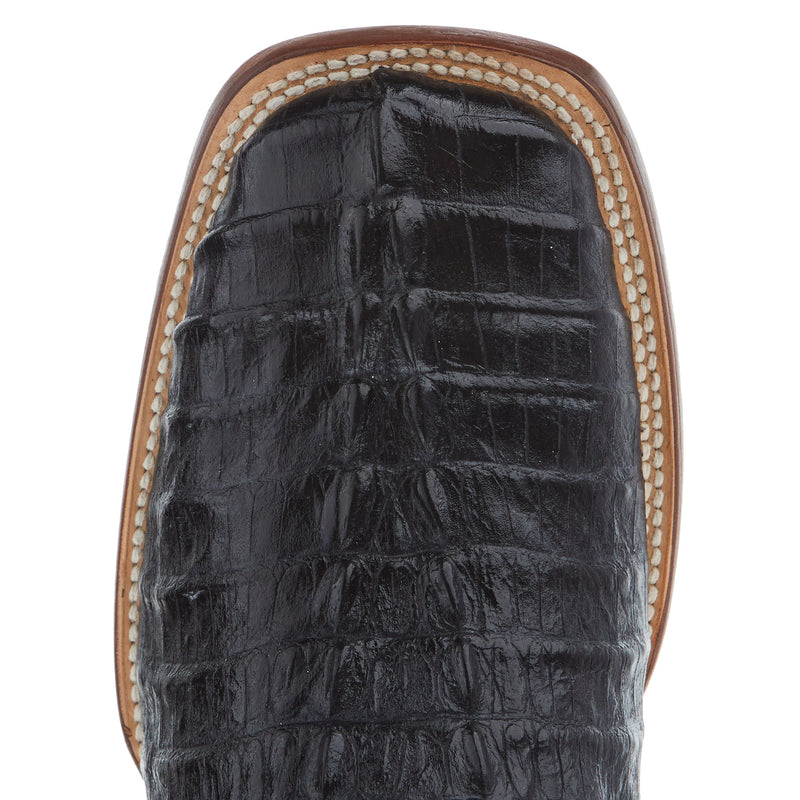 Tanner Mark Boots Men's Black Caiman Tail Print 12in Black Top
