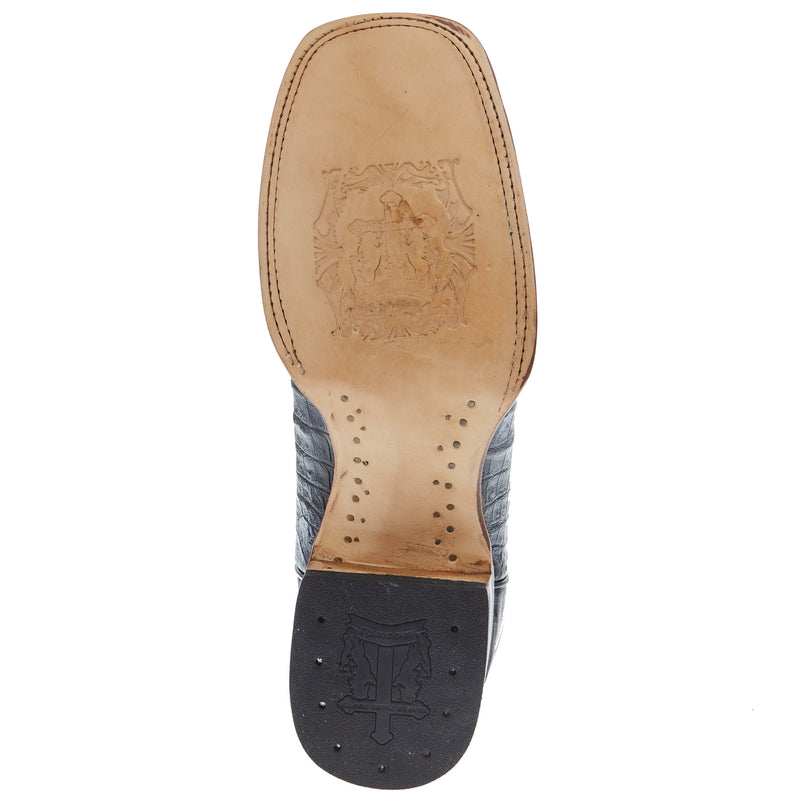Tanner Mark Boots Men's Black Caiman Tail Print 12in Black Top