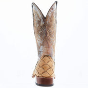 Tanner Mark Boots Mens Honey Monster Fish Print 12in Antique Saddle Top Cowboy Boot