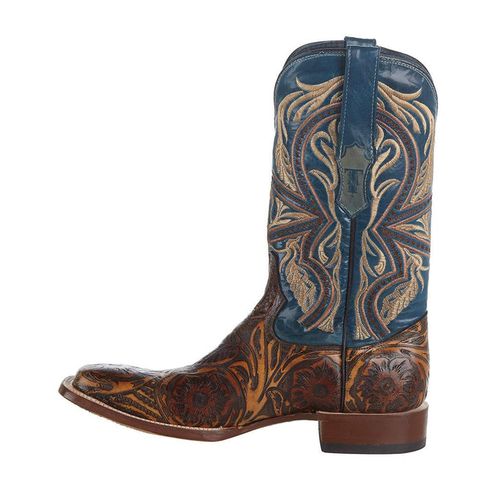 Tanner Mark Boots Men`s Hand Tool Jungle 12` Volcano Azul Top Square Toe Boot