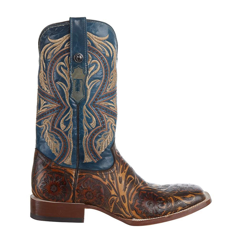 Tanner Mark Boots Men`s Hand Tool Jungle 12` Volcano Azul Top Square Toe Boot