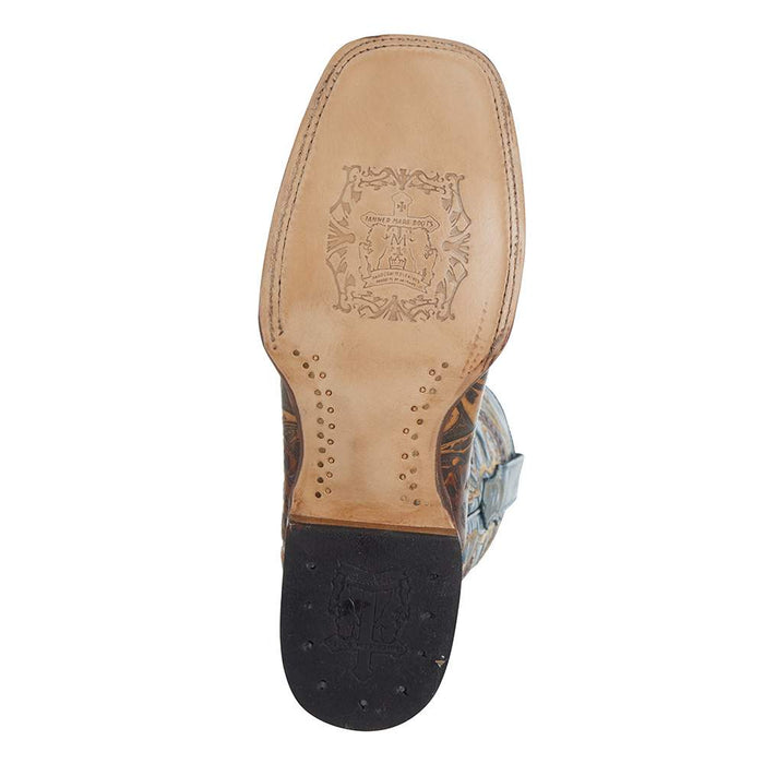 Tanner Mark Boots Men`s Hand Tool Jungle 12` Volcano Azul Top Square Toe Boot