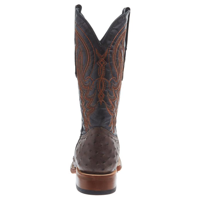 Tanner Mark Boots Men's Nicotine Ostrich Print 12in Black Top