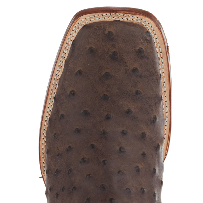 Tanner Mark Boots Men's Nicotine Ostrich Print 12in Black Top